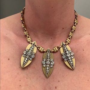 Gold and rhinestone JCrew necklace